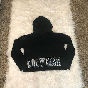 Converse, Youth Large, crop hoodie, black